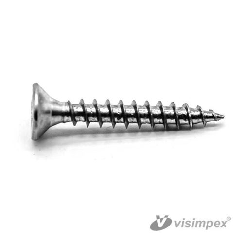 Torx hornyú faforgácslap csavar - fehér - 3x12mm/TX